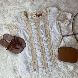 Tory Burch white crochet blouse